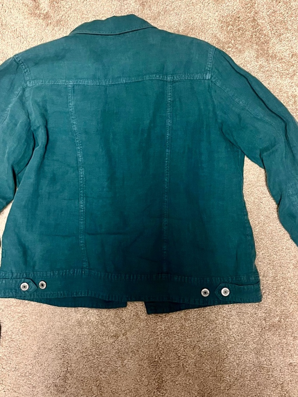 Jones New York Teal Button-Front Lightweight Shirt Jacket - Picture 3 of 4